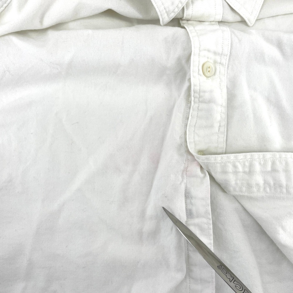 Polo Ralph Lauren Men's White Long Sleeve Button Down Shirt Size L Casual FLAW - Picture 4 of 8